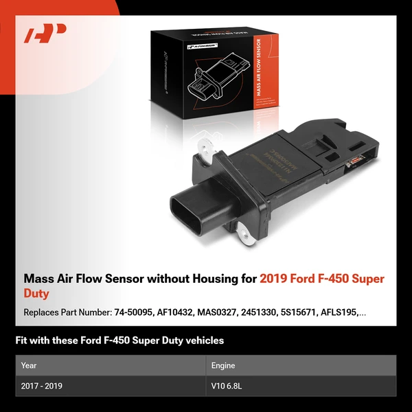 Mass Air Flow Sensor without Housing for 2019 Ford F-450 Super Duty