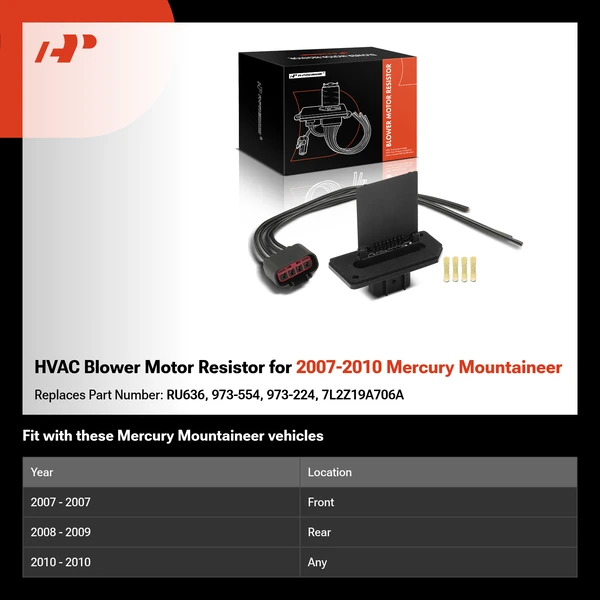 HVAC Blower Motor Resistor for 2007-2010 Mercury Mountaineer