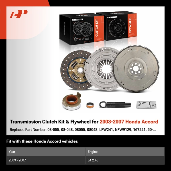Transmission Clutch Kit & Flywheel for 2003-2007 Honda Accord