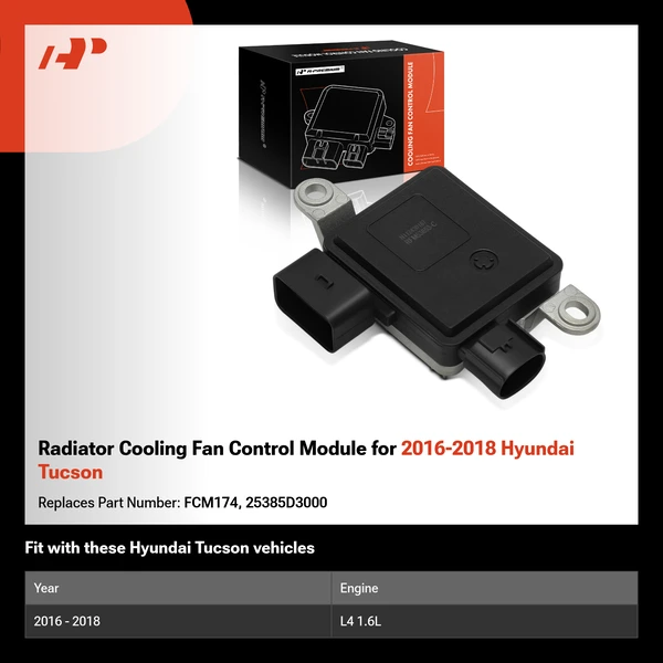 Radiator Cooling Fan Control Module for 2016-2018 Hyundai Tucson
