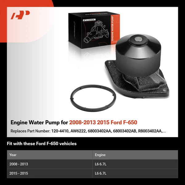 Engine Water Pump for 2008-2013 2015 Ford F-650
