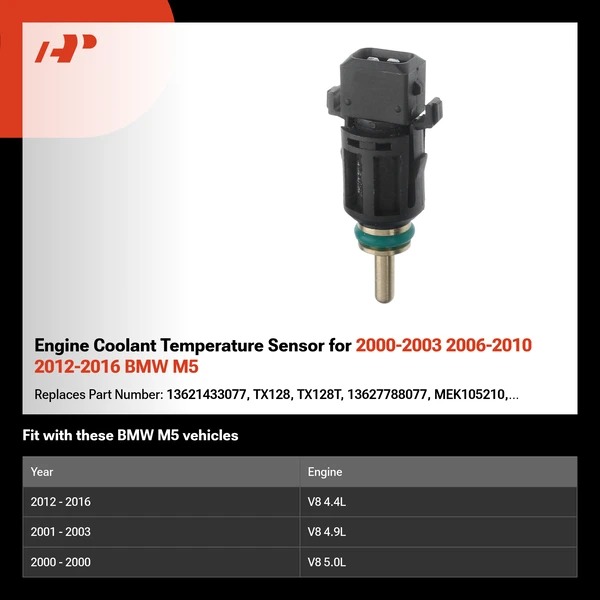 Engine Coolant Temperature Sensor for 2000-2003 2006-2010 2012-2016 BMW M5