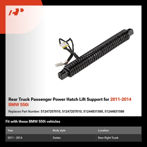 Rear Truck Passenger Power Hatch Lift Support for 2011-2014 BMW 550i