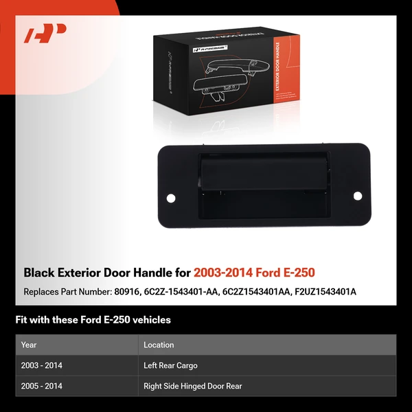 Black Exterior Door Handle for 2003-2014 Ford E-250