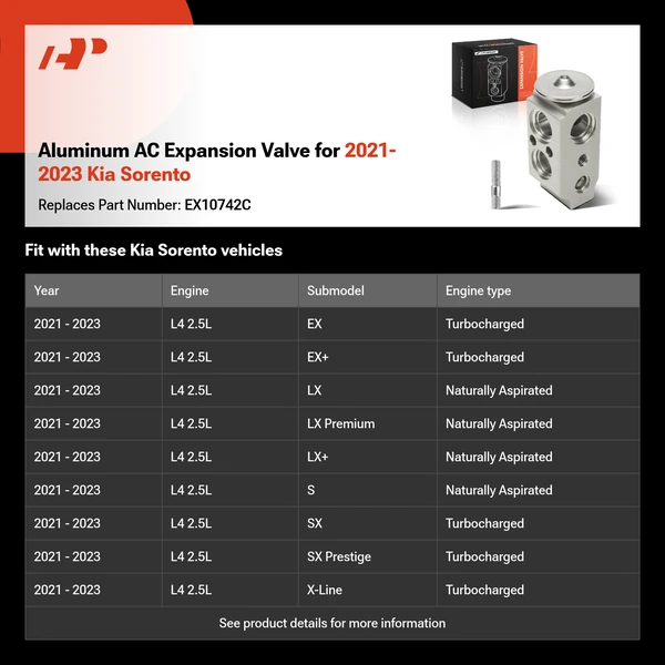 Aluminum AC Expansion Valve for 2021-2023 Kia Sorento