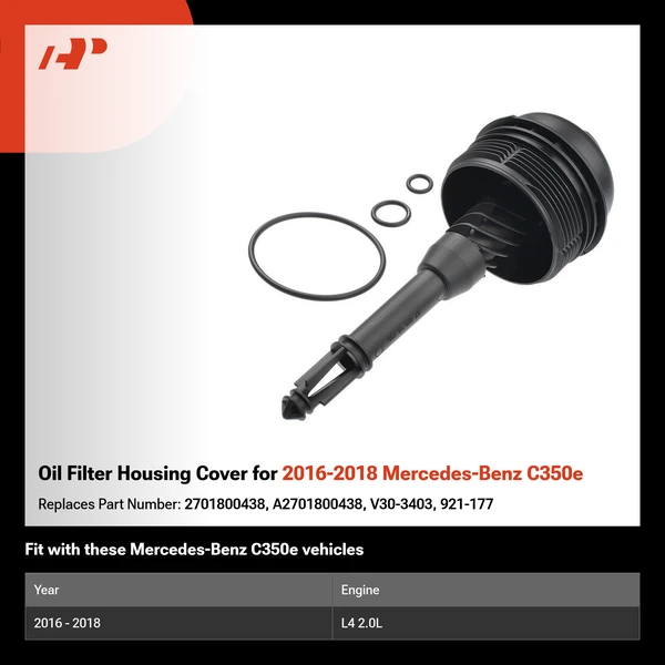 Oil Filter Housing Cover for 2016-2018 Mercedes-Benz C350e