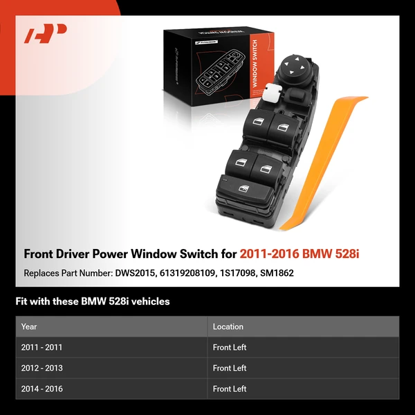 Front Driver Power Window Switch for 2011-2016 BMW 528i