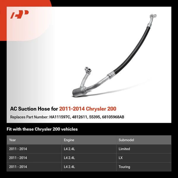 AC Suction Hose for 2011-2014 Chrysler 200