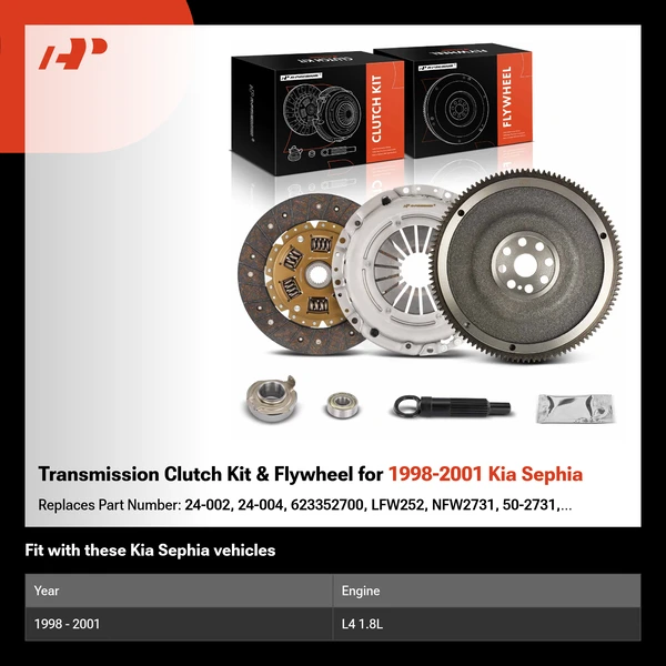 Transmission Clutch Kit & Flywheel for 1998-2001 Kia Sephia