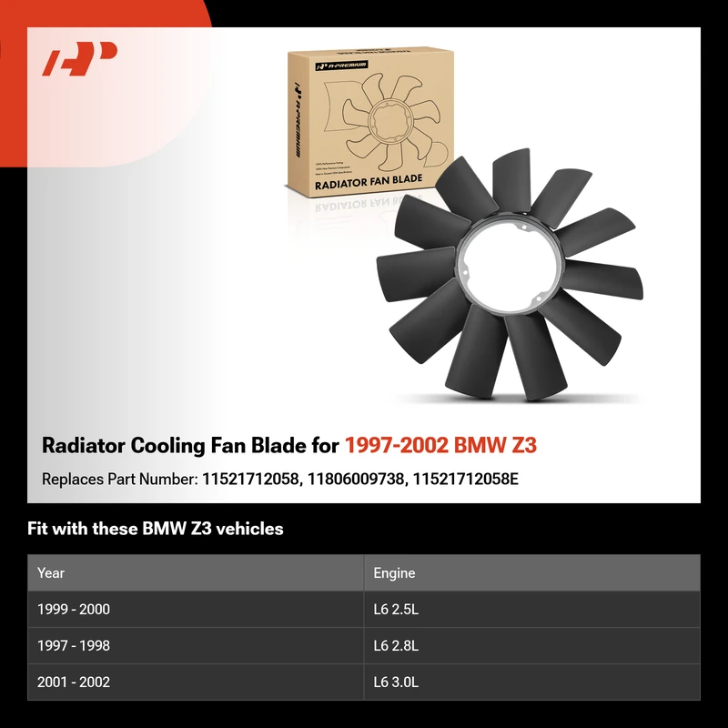 Radiator Cooling Fan Blade for 1997-2002 BMW Z3