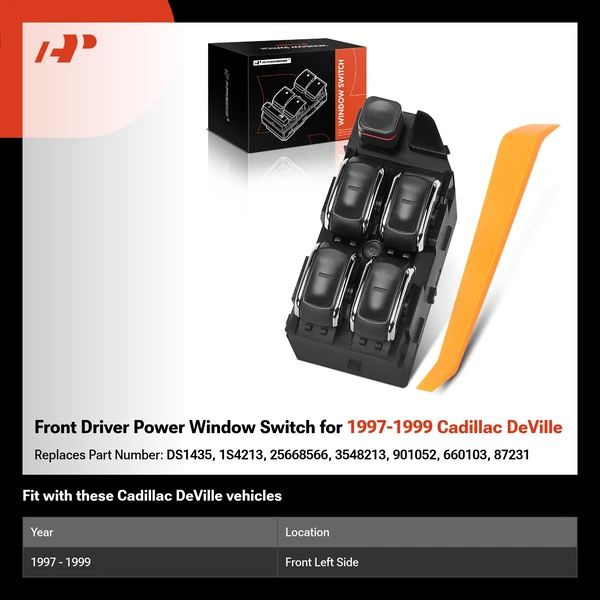 Front Driver Power Window Switch for 1997-1999 Cadillac DeVille