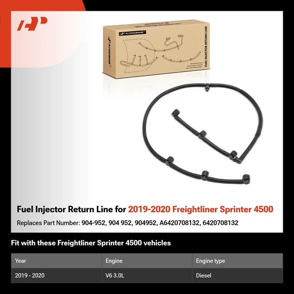 Fuel Injector Return Line for 2019-2020 Freightliner Sprinter 4500