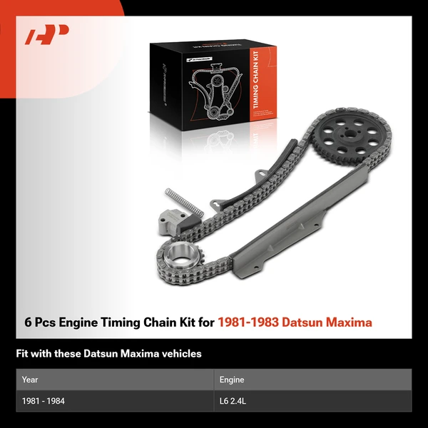 6 Pcs Engine Timing Chain Kit for 1981-1983 Datsun Maxima