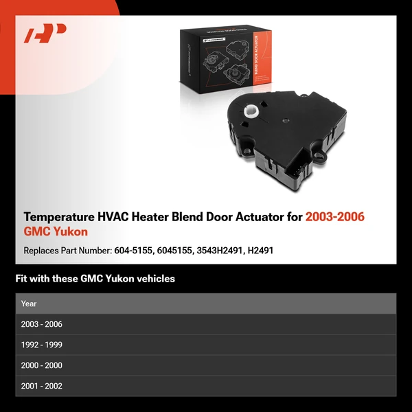 Temperature HVAC Heater Blend Door Actuator for 2003-2006 GMC Yukon