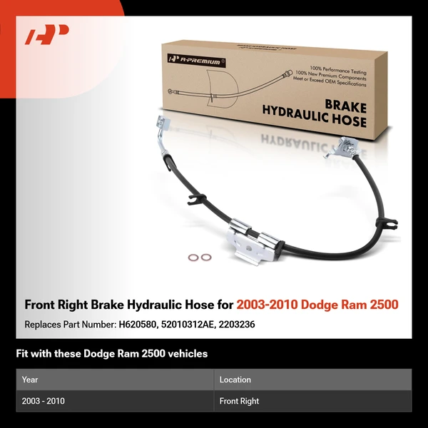 Front Right Brake Hydraulic Hose for 2003-2010 Dodge Ram 2500