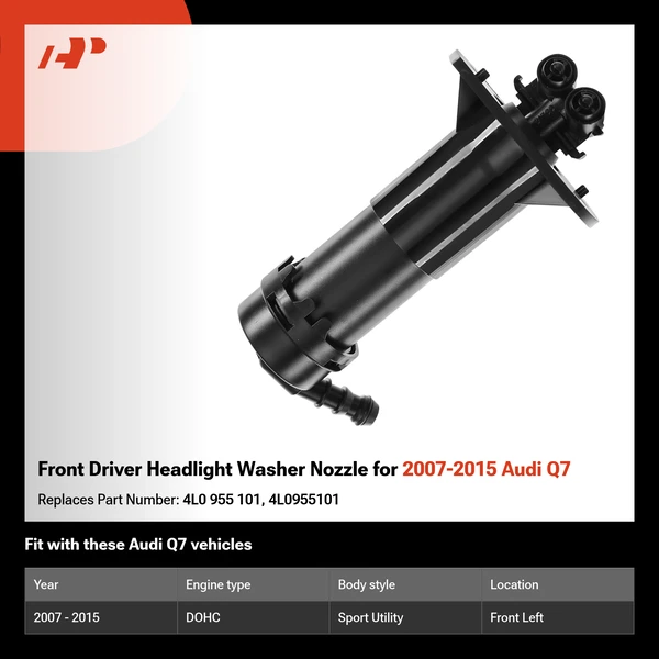 Front Driver Headlight Washer Nozzle for 2007-2015 Audi Q7