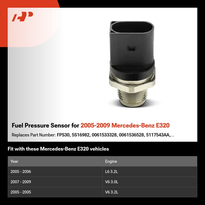 Fuel Pressure Sensor for 2005-2009 Mercedes-Benz E320