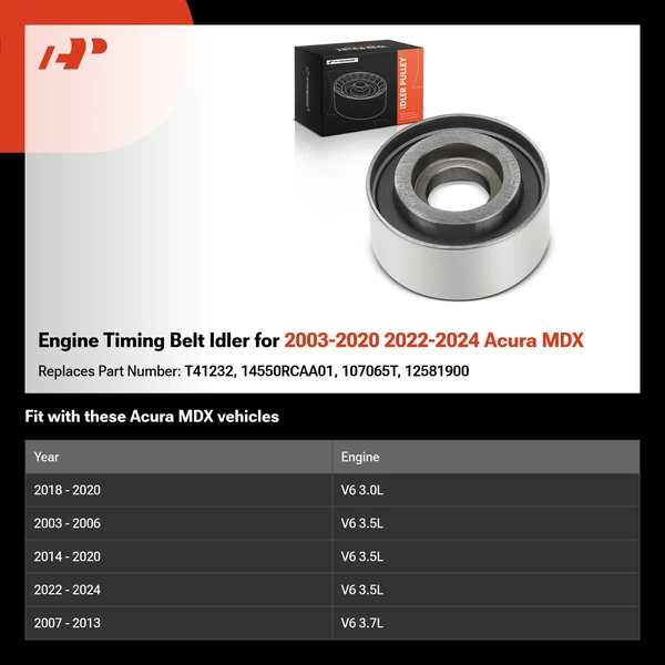 Engine Timing Belt Idler for 2003-2020 2022-2024 Acura MDX