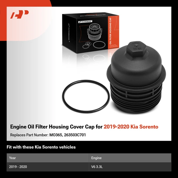 Engine Oil Filter Housing Cover Cap for 2019-2020 Kia Sorento