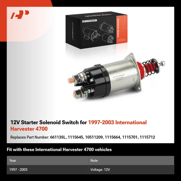 12V Starter Solenoid Switch for 1997-2003 International Harvester 4700