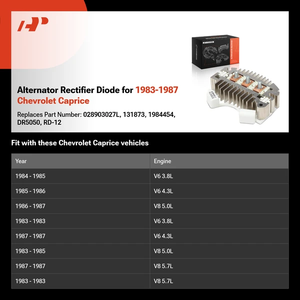 Alternator Rectifier Diode for 1983-1987 Chevrolet Caprice