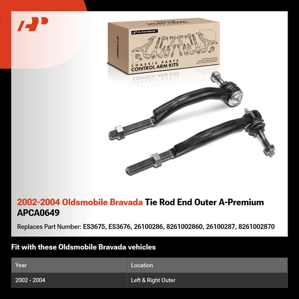 2002-2004 Oldsmobile Bravada Tie Rod End Outer A-Premium APCA0649
