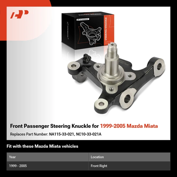 Front Passenger Steering Knuckle for 1999-2005 Mazda Miata