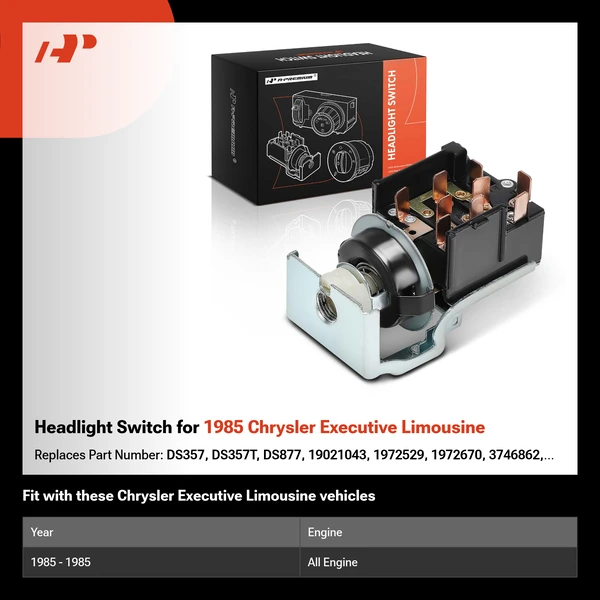 Headlight Switch for 1985 Chrysler Executive Limousine