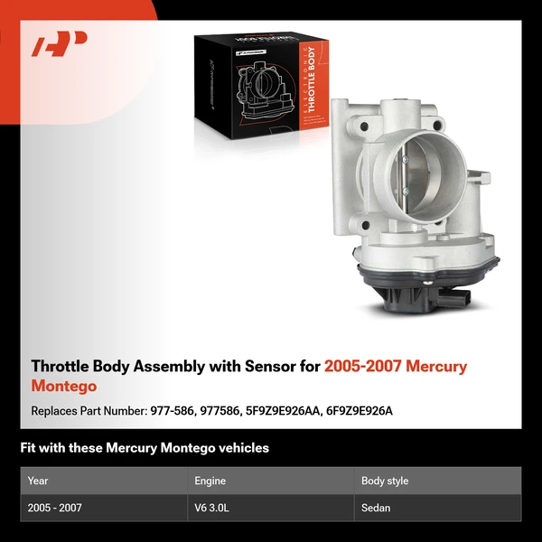 Throttle Body Assembly with Sensor for 2005-2007 Mercury Montego