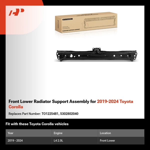 Front Lower Radiator Support Assembly for 2019-2024 Toyota Corolla
