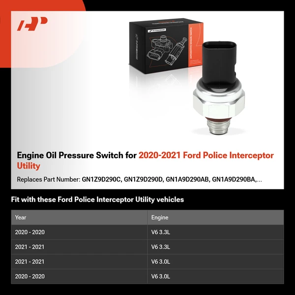 Engine Oil Pressure Switch for 2020-2021 Ford Police Interceptor Utility