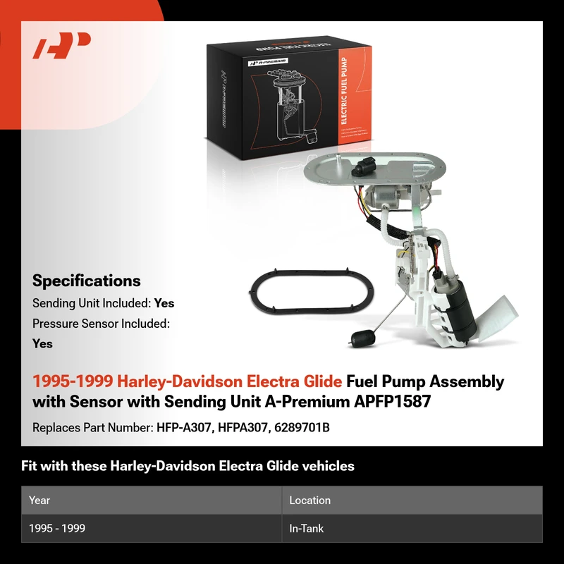 1995-1999 Harley-Davidson Electra Glide Fuel Pump Assembly with Sensor with Sending Unit A-Premium APFP1587