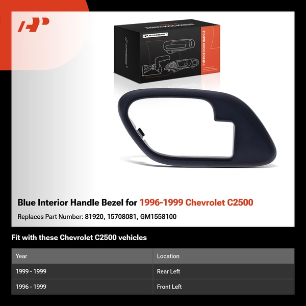 Blue Interior Handle Bezel for 1996-1999 Chevrolet C2500