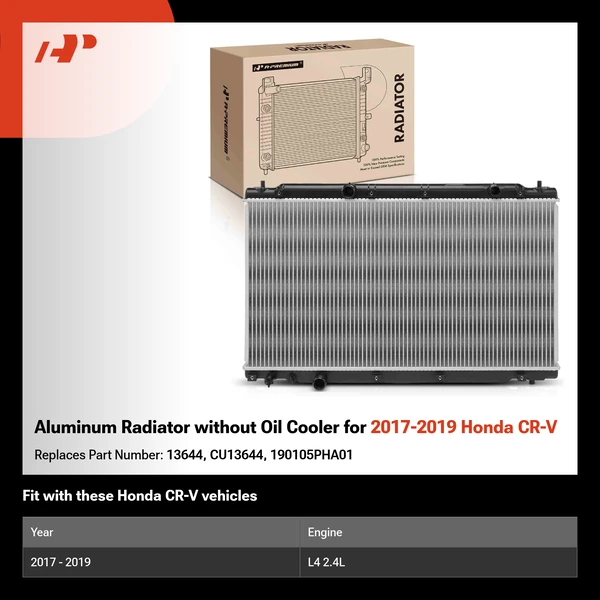 Aluminum Radiator without Oil Cooler for 2017-2019 Honda CR-V