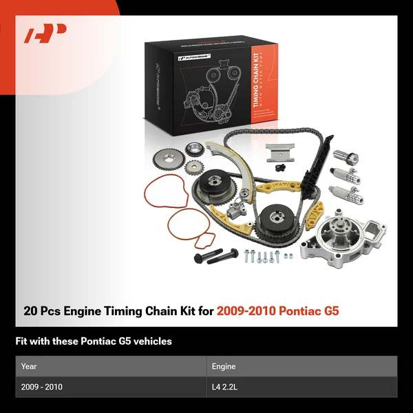 20 Pcs Engine Timing Chain Kit for 2009-2010 Pontiac G5