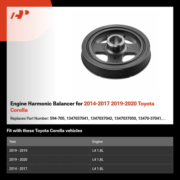 Engine Harmonic Balancer for 2014-2017 2019-2020 Toyota Corolla