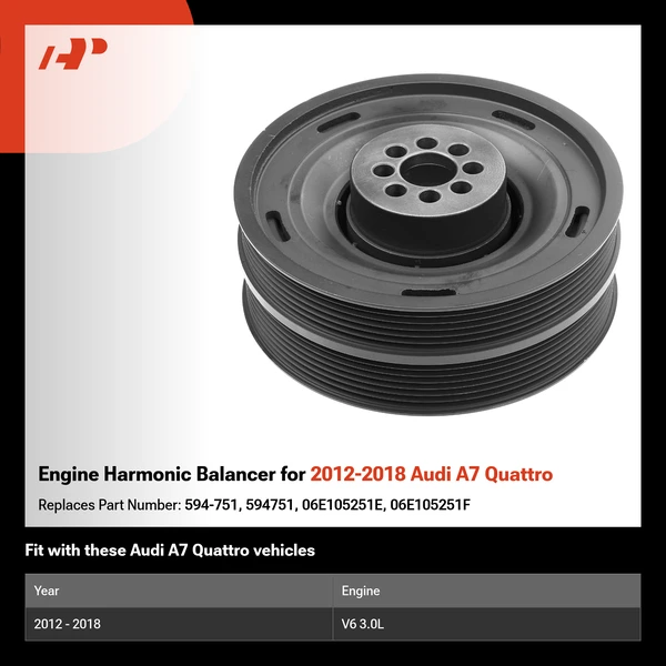 Engine Harmonic Balancer for 2012-2018 Audi A7 Quattro