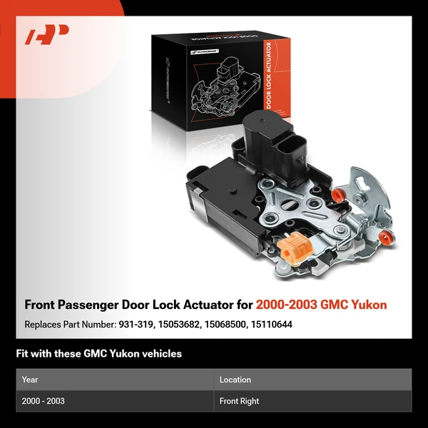 Front Passenger Door Lock Actuator for 2000-2003 GMC Yukon