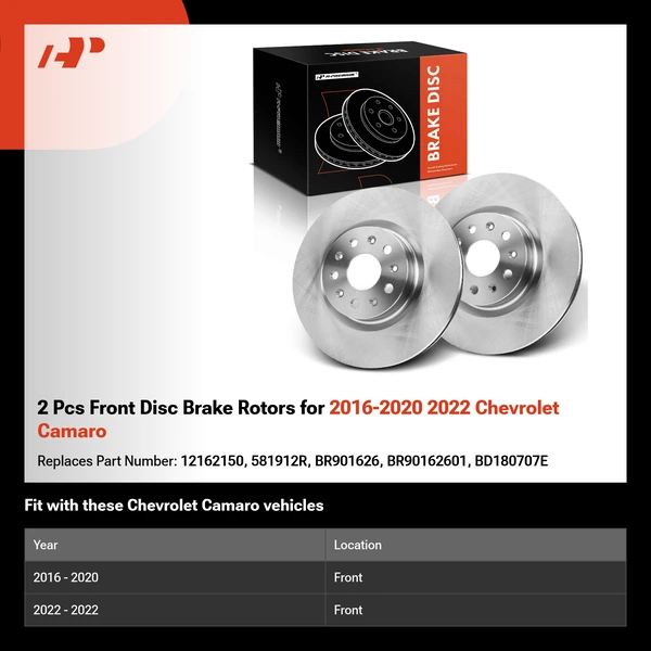 2 Pcs Front Disc Brake Rotors for 2016-2020 2022 Chevrolet Camaro