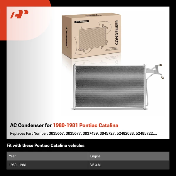 AC Condenser for 1980-1981 Pontiac Catalina