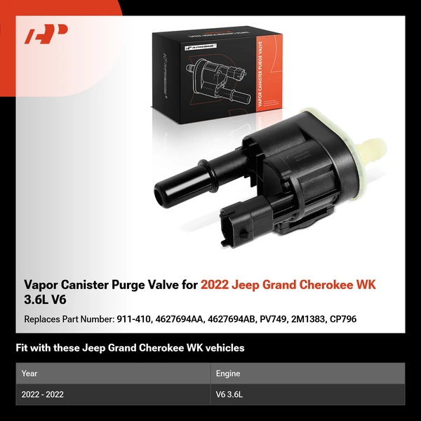 Vapor Canister Purge Valve for 2022 Jeep Grand Cherokee WK 3.6L V6