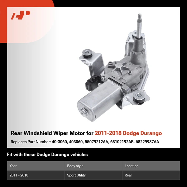 Rear Windshield Wiper Motor for 2011-2018 Dodge Durango