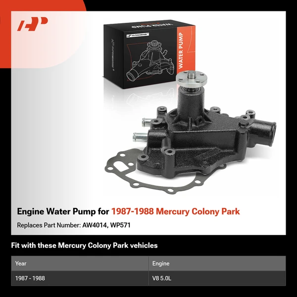 Engine Water Pump for 1987-1988 Mercury Colony Park