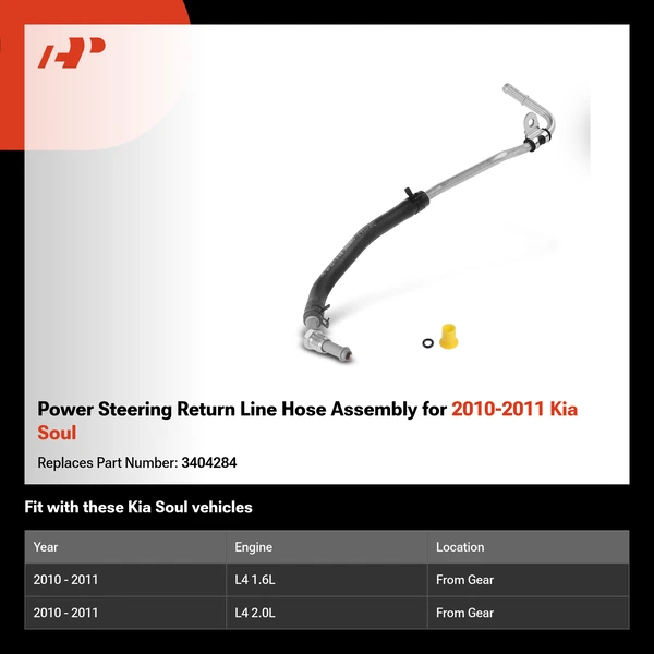 Power Steering Return Line Hose Assembly for 2010-2011 Kia Soul