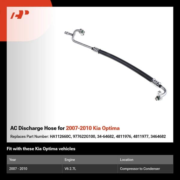 AC Discharge Hose for 2007-2010 Kia Optima