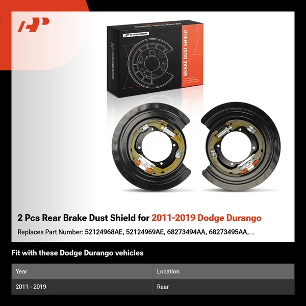 2 Pcs Rear Brake Dust Shield for 2011-2019 Dodge Durango