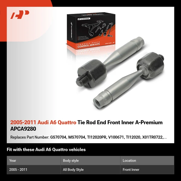 2005-2011 Audi A6 Quattro Tie Rod End Front Inner A-Premium APCA9280