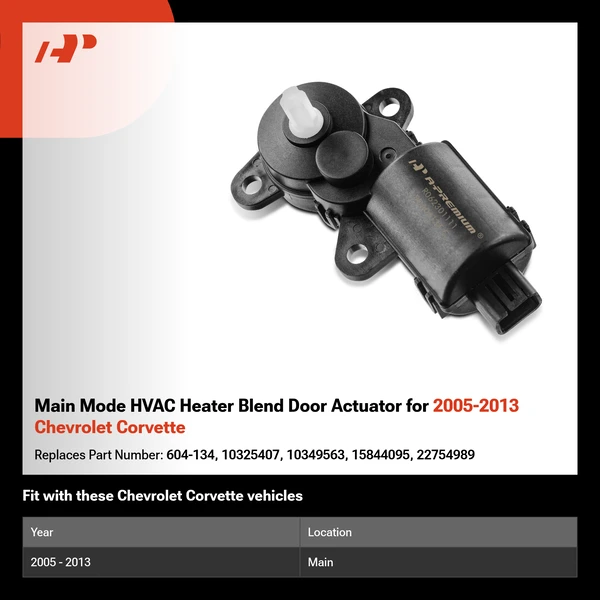 Main Mode HVAC Heater Blend Door Actuator for 2005-2013 Chevrolet Corvette
