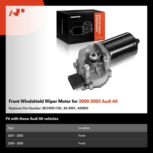 Front Windshield Wiper Motor for 2000-2003 Audi A6