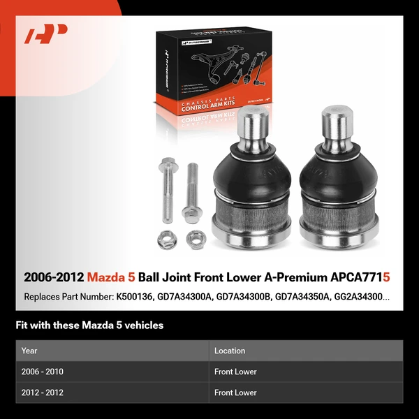 2006-2012 Mazda 5 Ball Joint Front Lower A-Premium APCA7715
